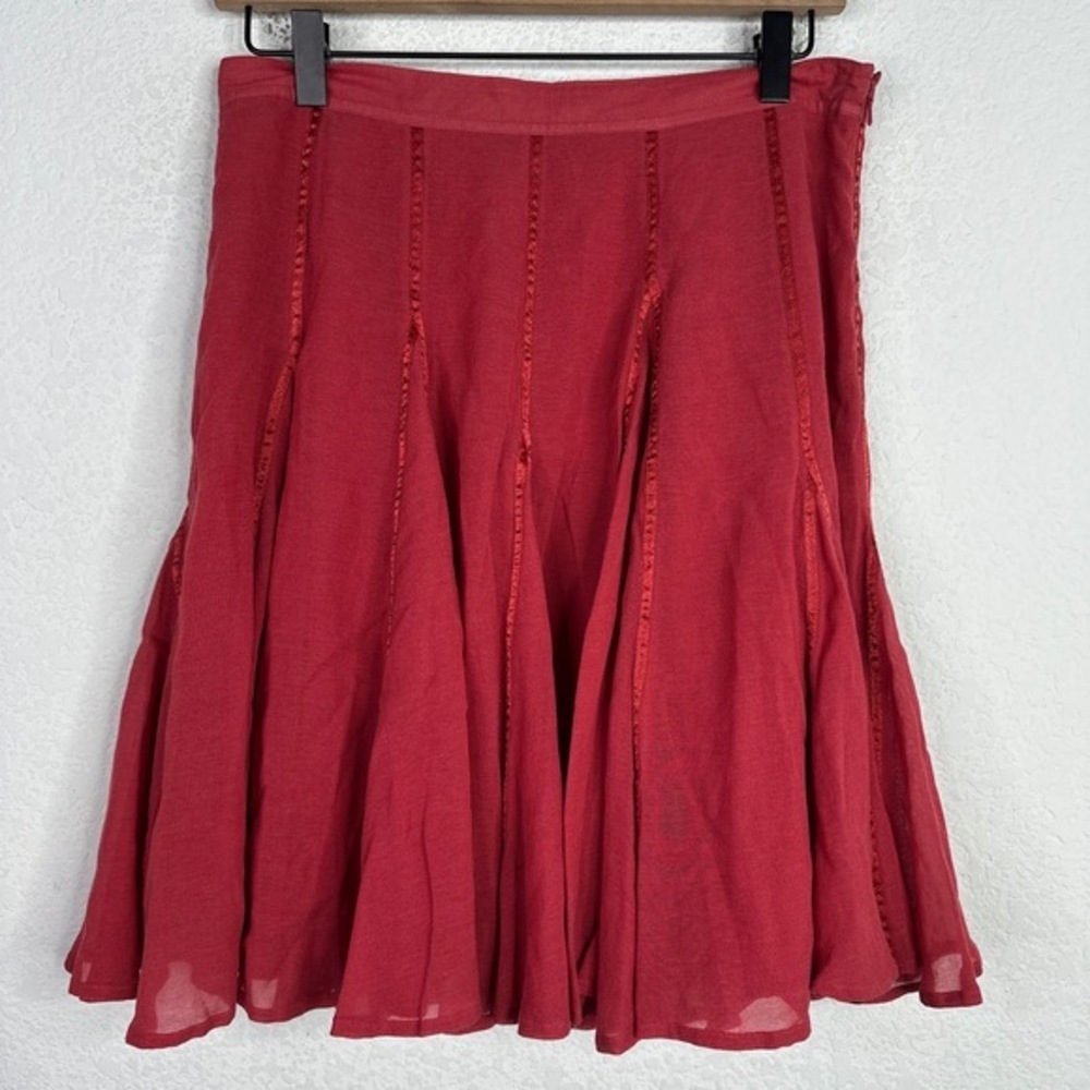 Club Monaco Skirt Womens Size 2 Burgundy Pleated A-Line Whimsical Boho Fairy
